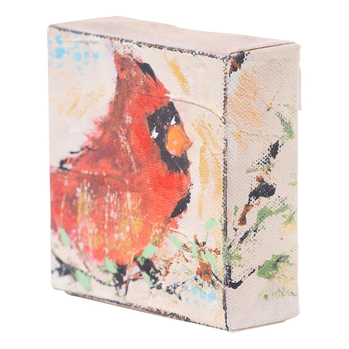 Red Bird on Branch Canvas