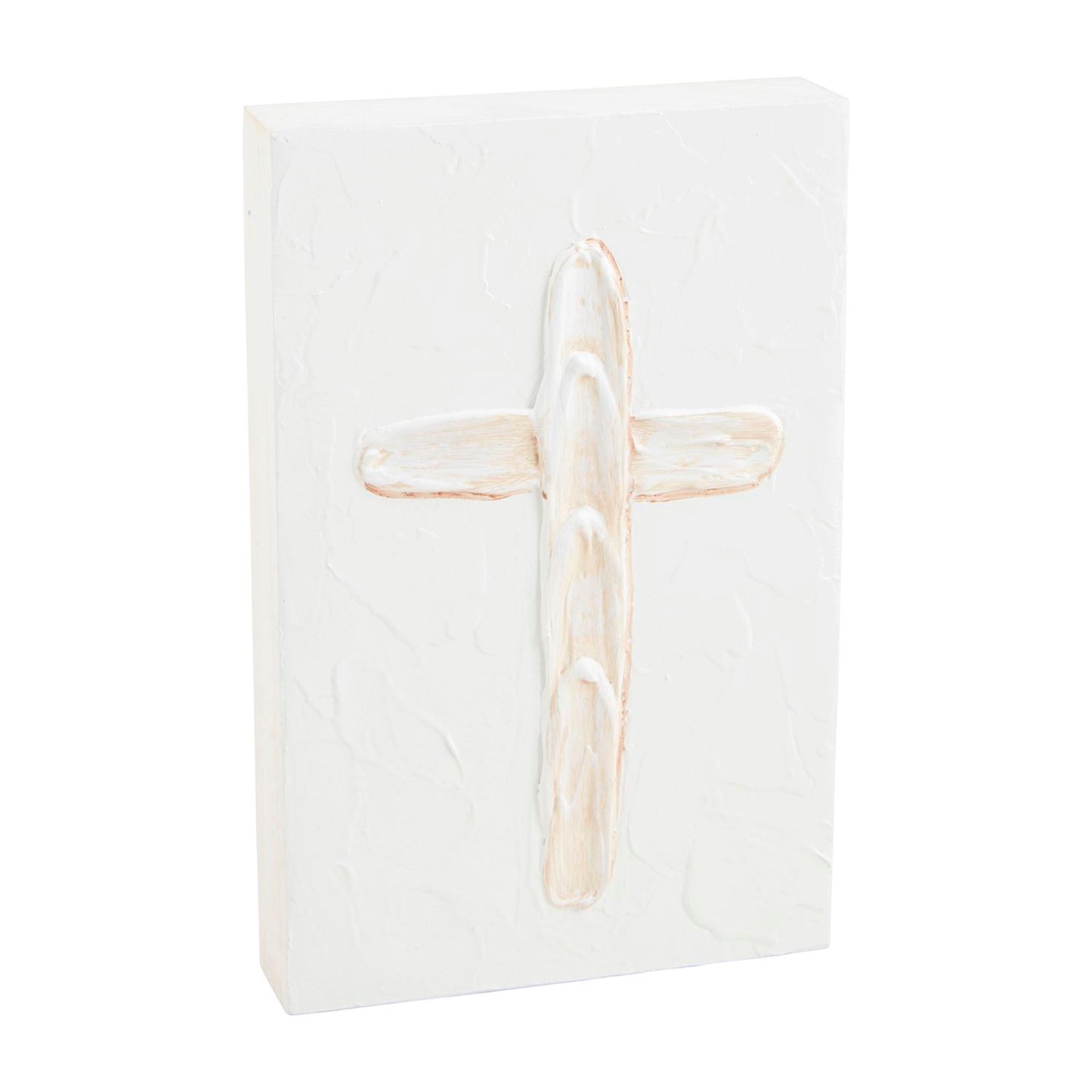 Cross White Plaque