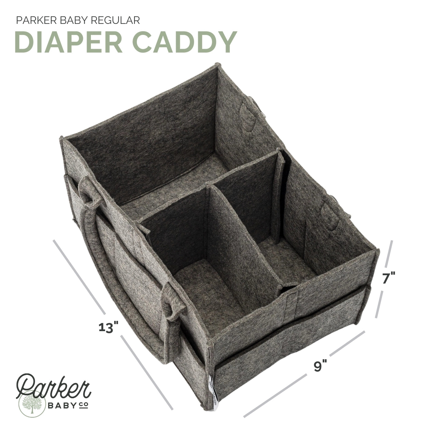 Diaper Caddy in Peppercorn - Regular (13 x 9 x 7")