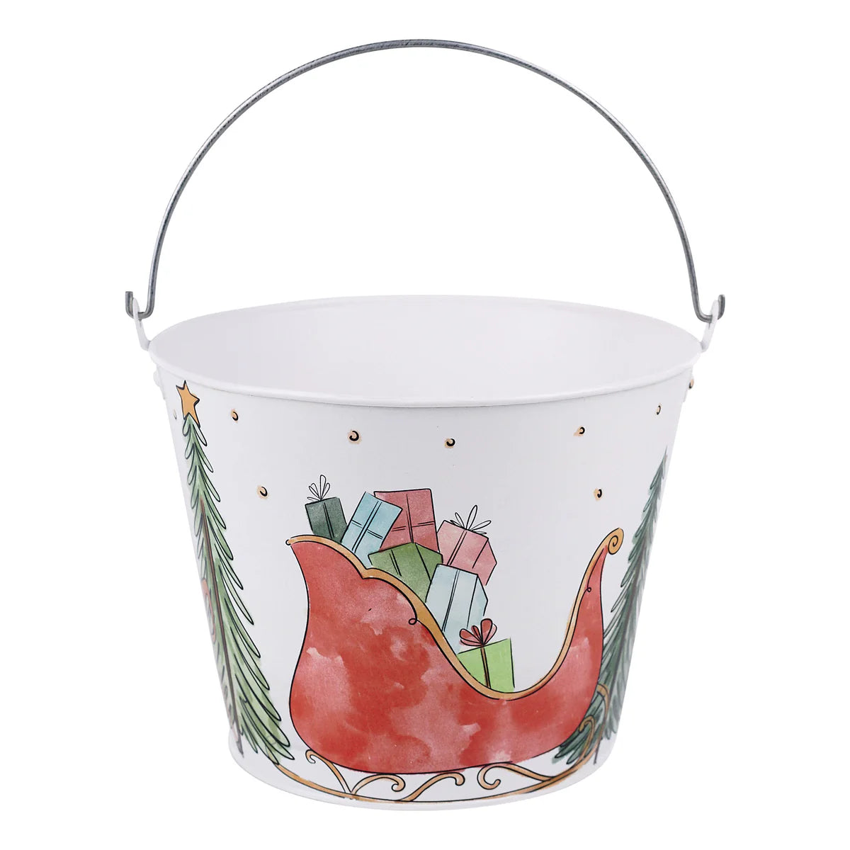 Santa Sleigh Scene Pail