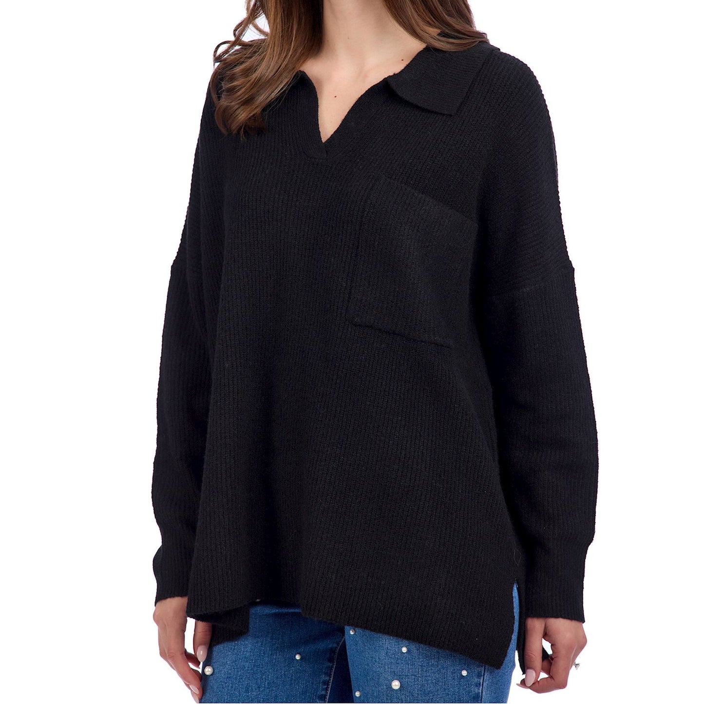 NOA Collared Sweater - Black