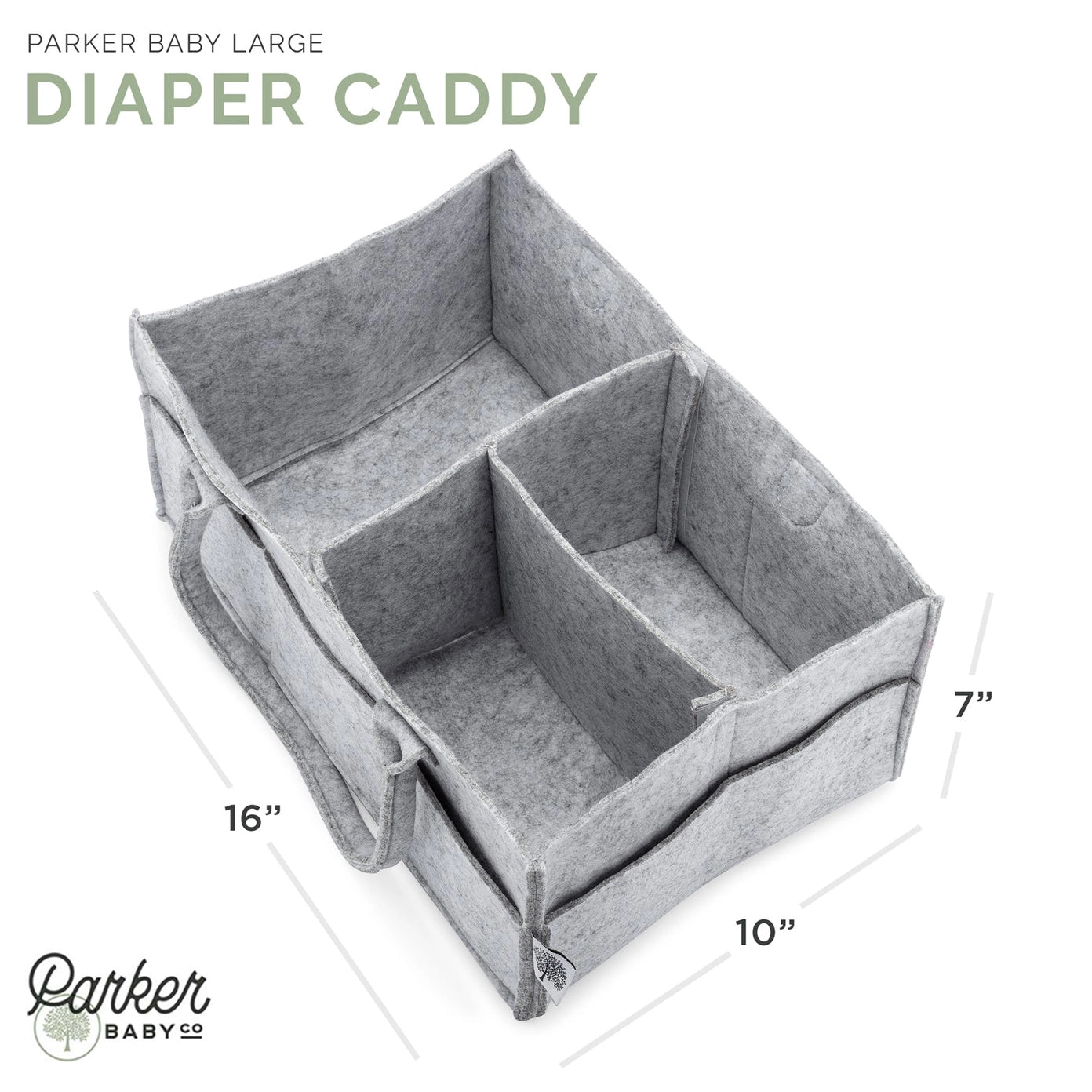 Diaper Caddy in Gray - Large (16 x 10 x 7")