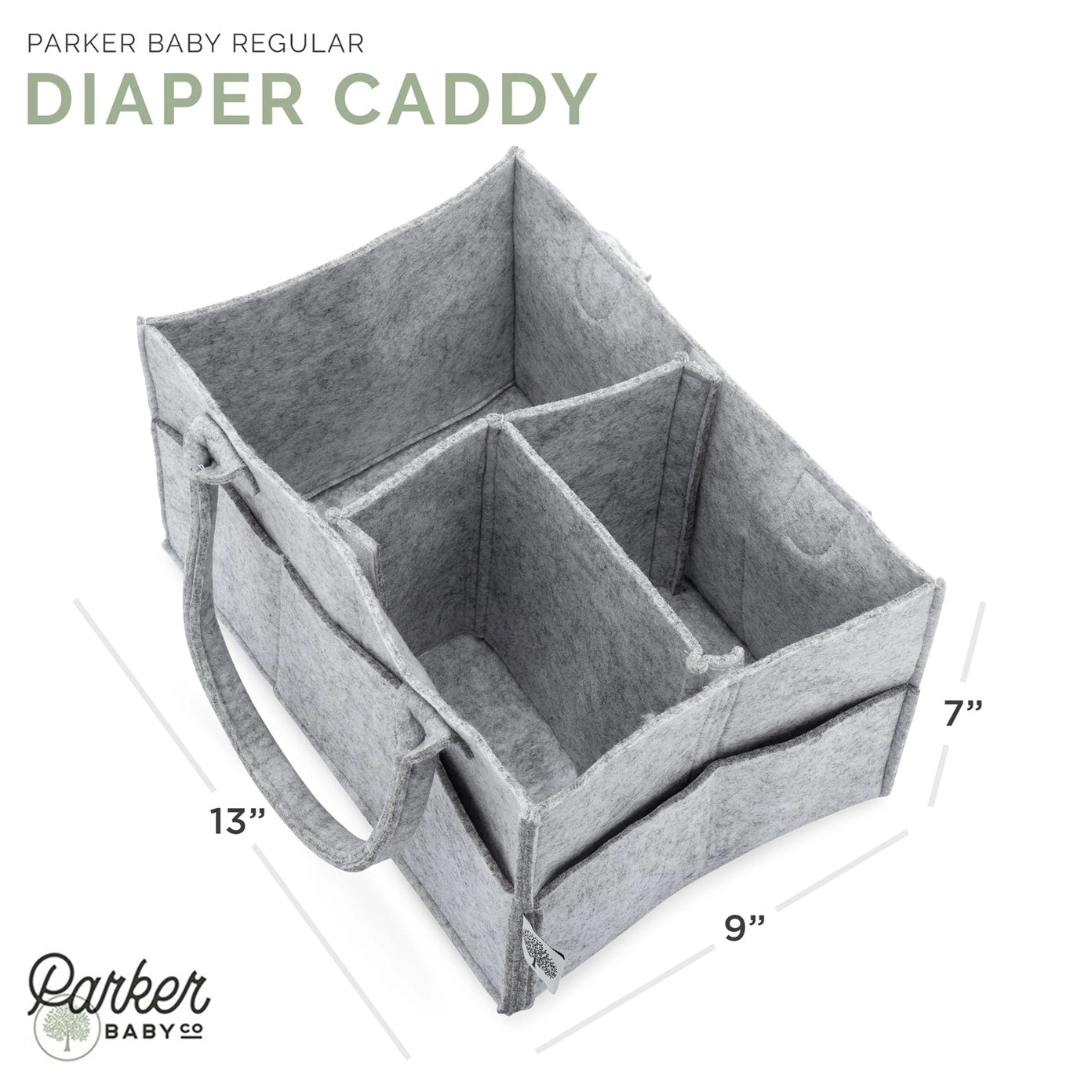 Diaper Caddy in Gray - Regular (13 x 9 x 7")