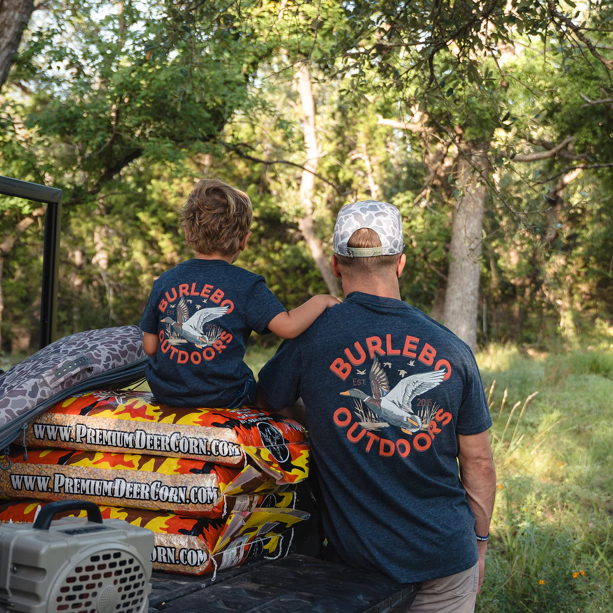 Old School Duck Hunt Youth SS Tee - Heather Navy