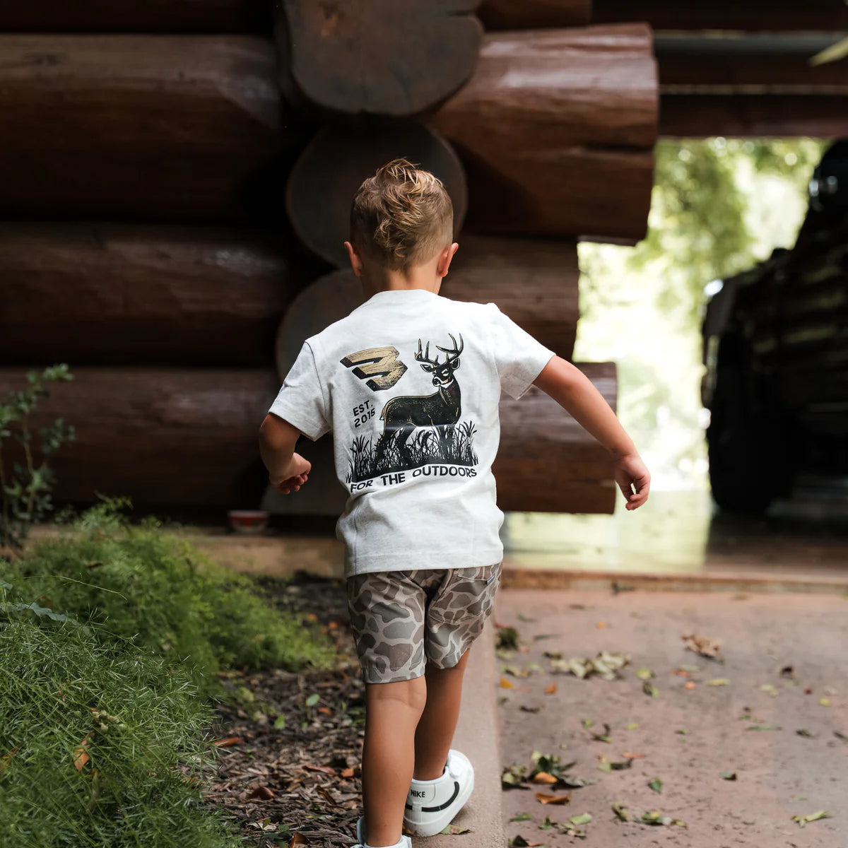 For The Outdoors - Youth SS Tee - Oatmeal