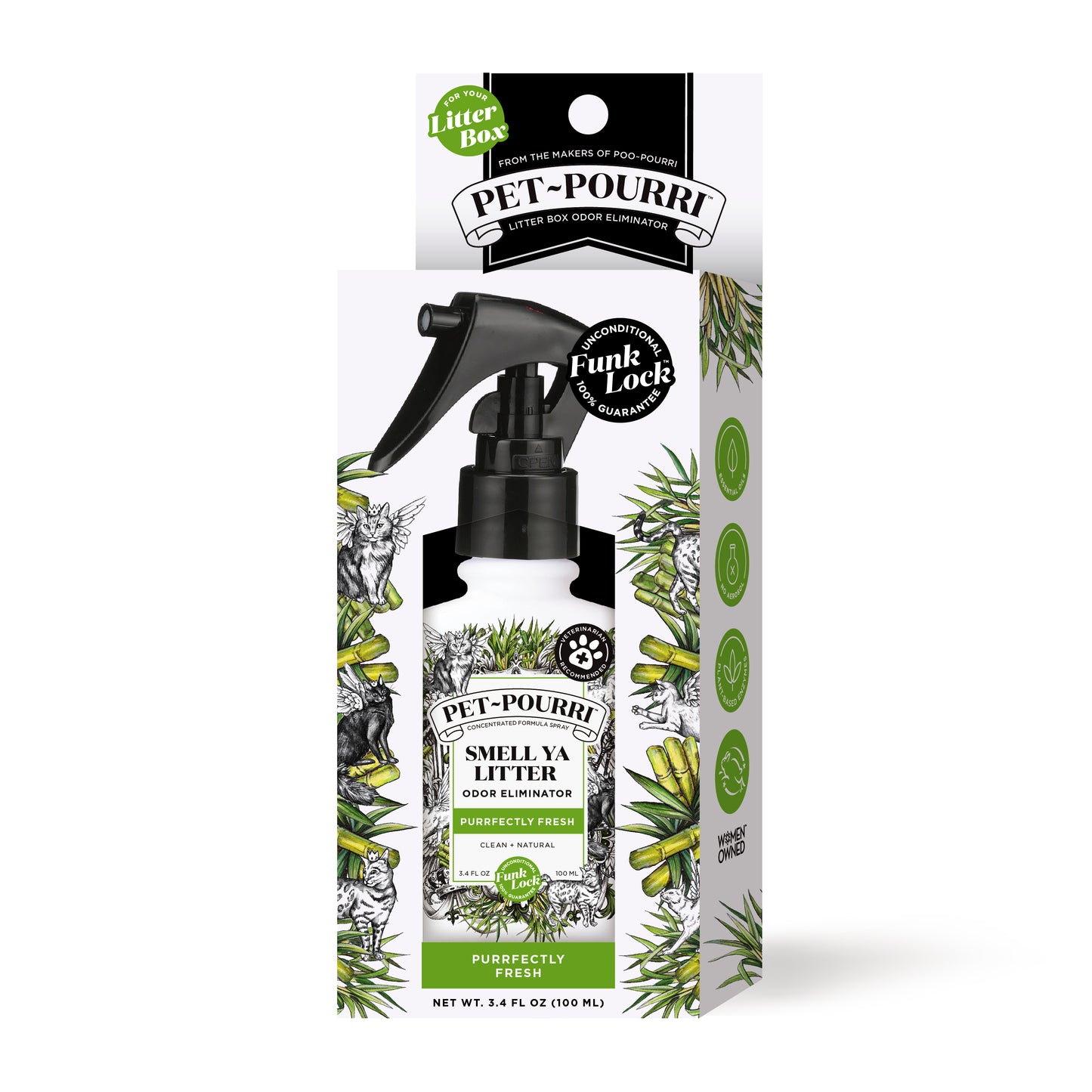 Pet~Pourri, Kitty Litter Odor Eliminator, Purrfectly Bamboo 3.4 oz