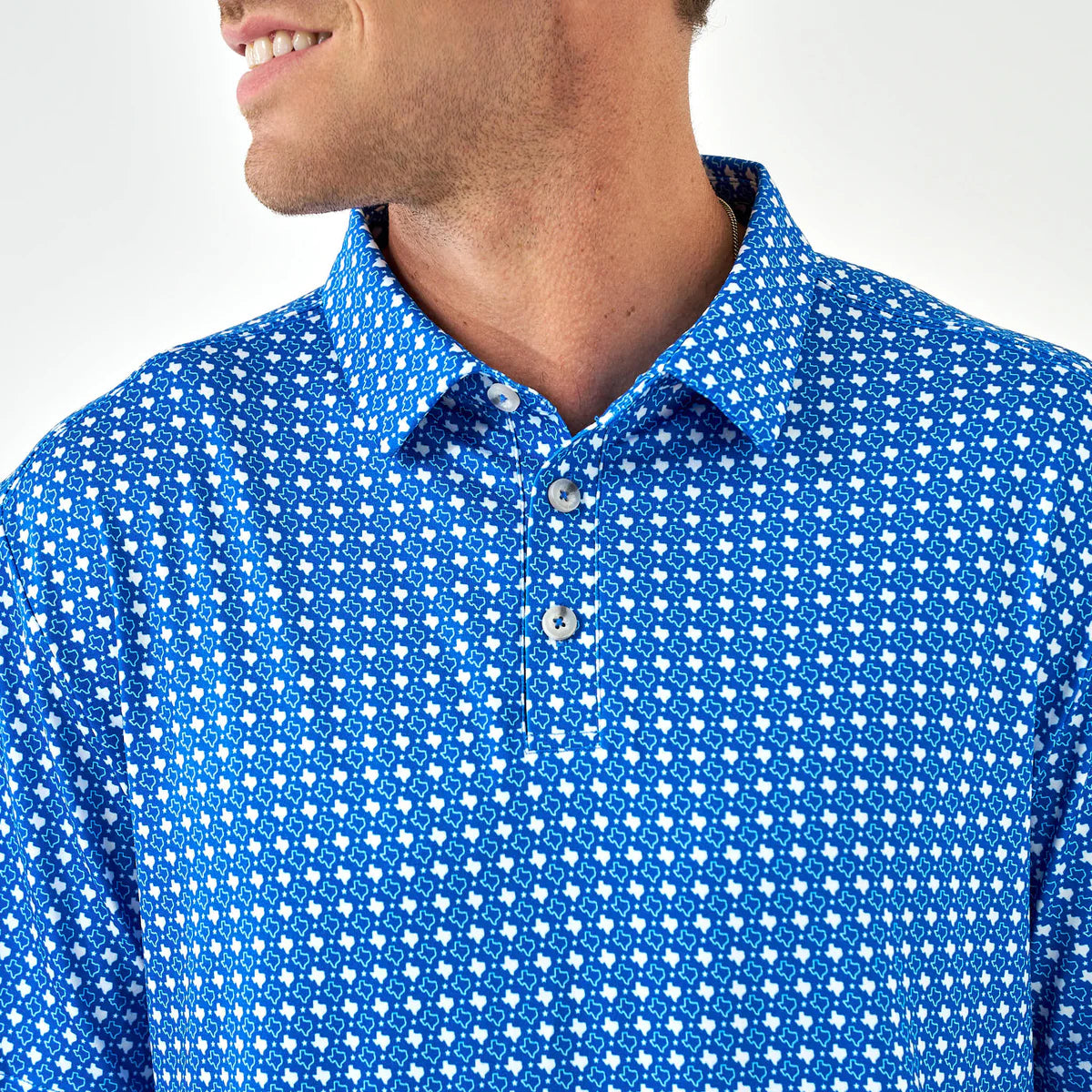 Performance Polo - Texas - Blue & White
