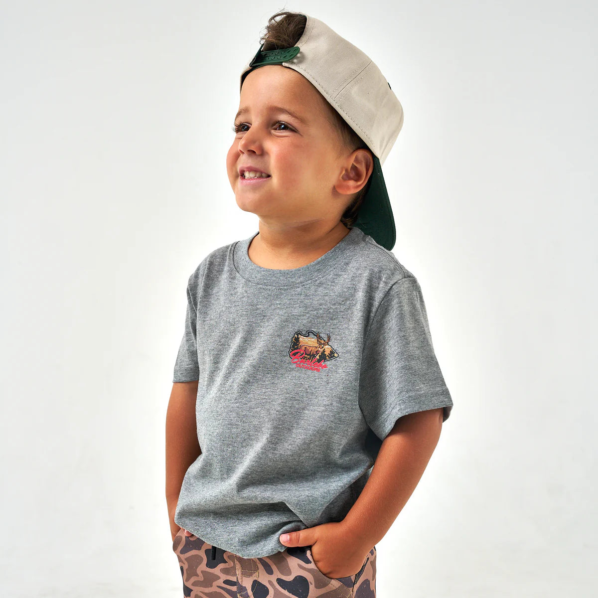 Hill Country Buck - Youth SS Tee - Dark Heather Grey