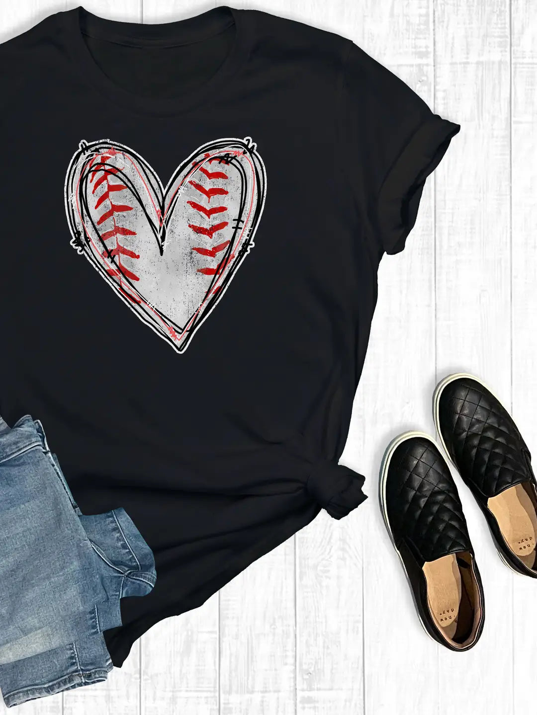 Baseball Heart Shirt Large