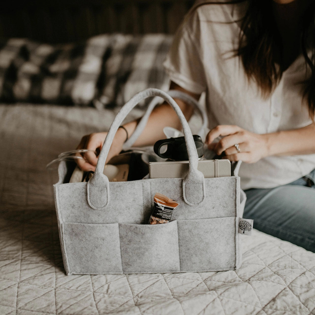 Diaper Caddy in Gray - Regular (13 x 9 x 7")