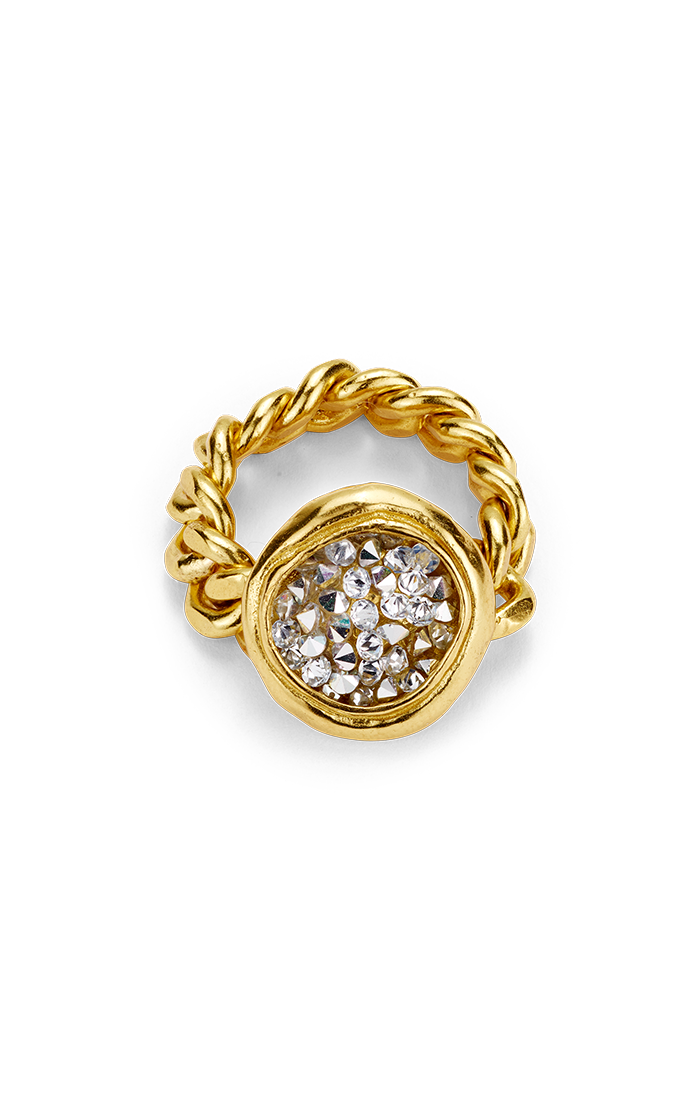 Kristal Dome Figaro Ring - 6