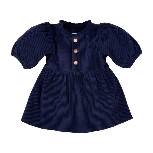 Solid Navy Corduroy Dress