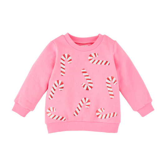 Pink Candy Cane Sparkle Sweatshirt