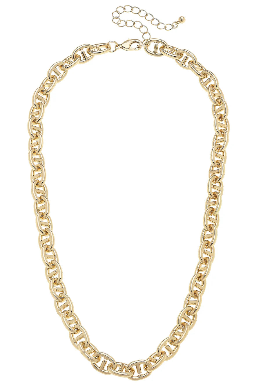 Vivian Mariner Chain Link Necklace in Shiny Gold