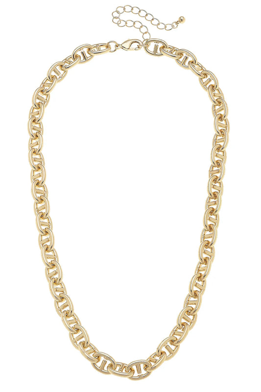 Vivian Mariner Chain Link Necklace in Shiny Gold