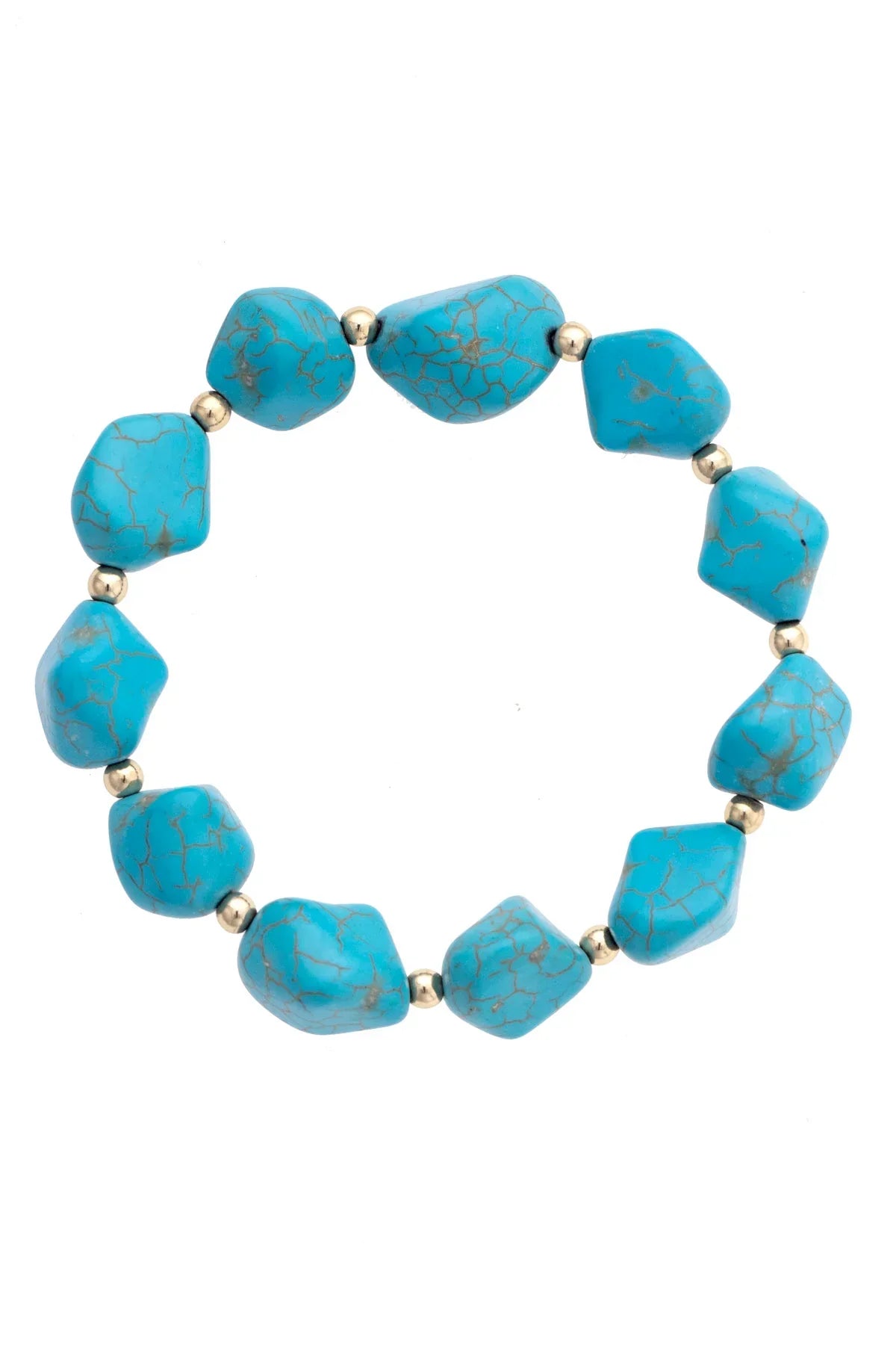 Angel Fire Beaded Stretch Bracelet in Turquoise