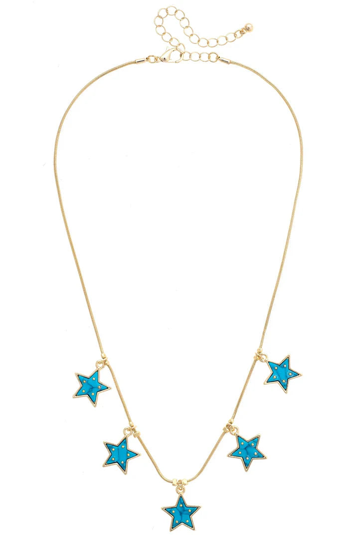 Southwestern Stars Necklace in Turquoise