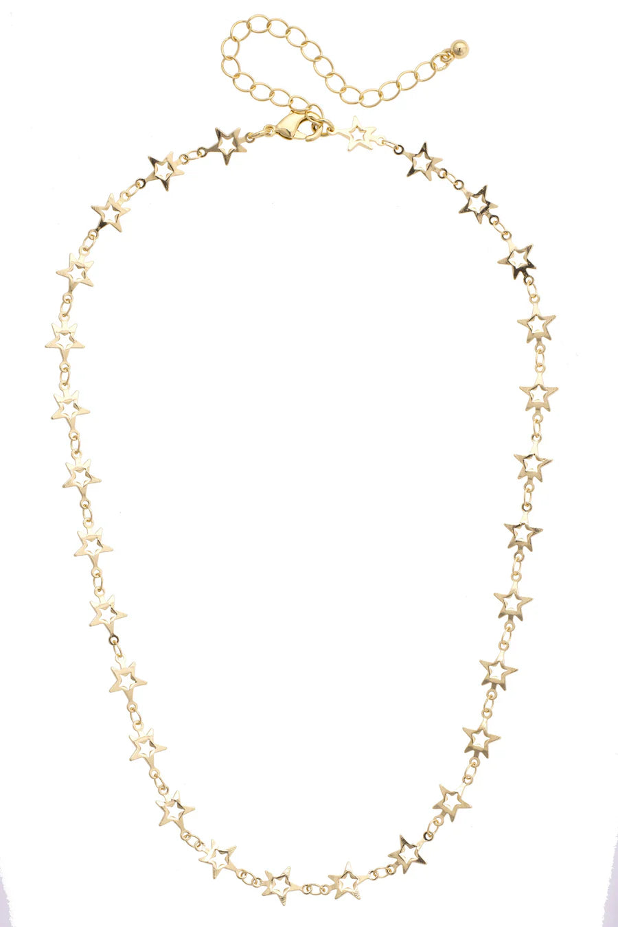 Brooke Star Linked Necklace in Shiny Gold