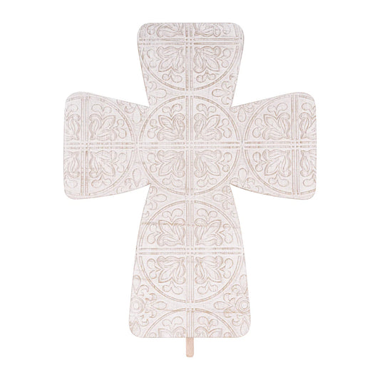 Embossed White Cross Topper