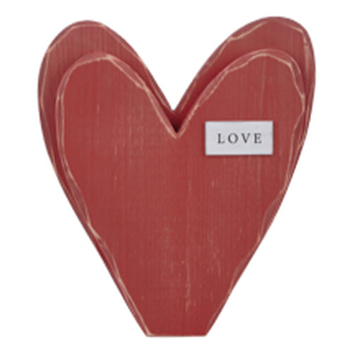 Love Red Wooden Heart