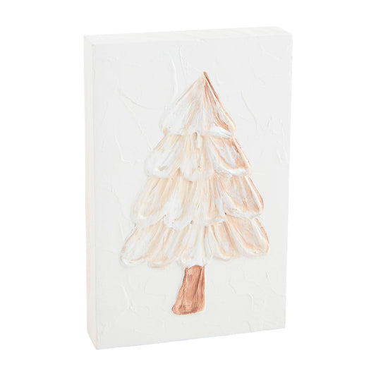 Tree White Xmas Plaque