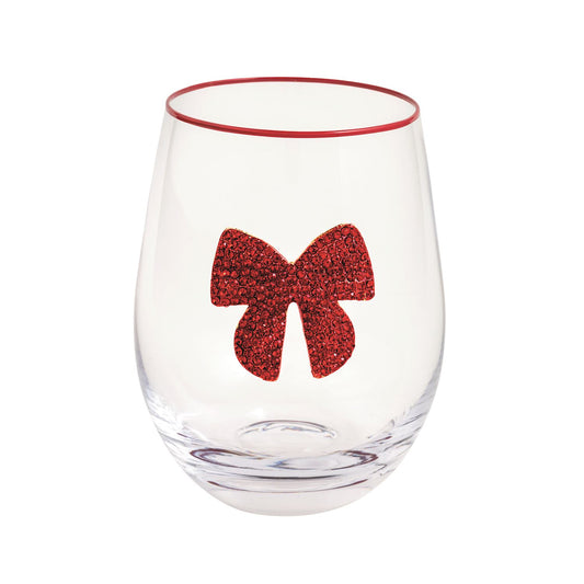 Bow Beaded Wine Glass