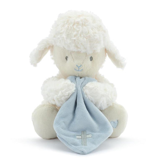 Jesus Loves Me Blue Mechanical Lamb - 5x8.5in