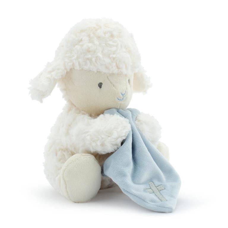 Jesus Loves Me Blue Mechanical Lamb - 5x8.5in