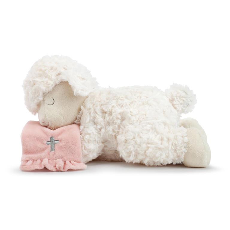 Goodnight Prayer Pink Mechanical Lamb - 10x6in