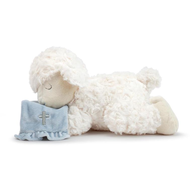 Goodnight Prayer Blue Mechanical Lamb - 10x6in