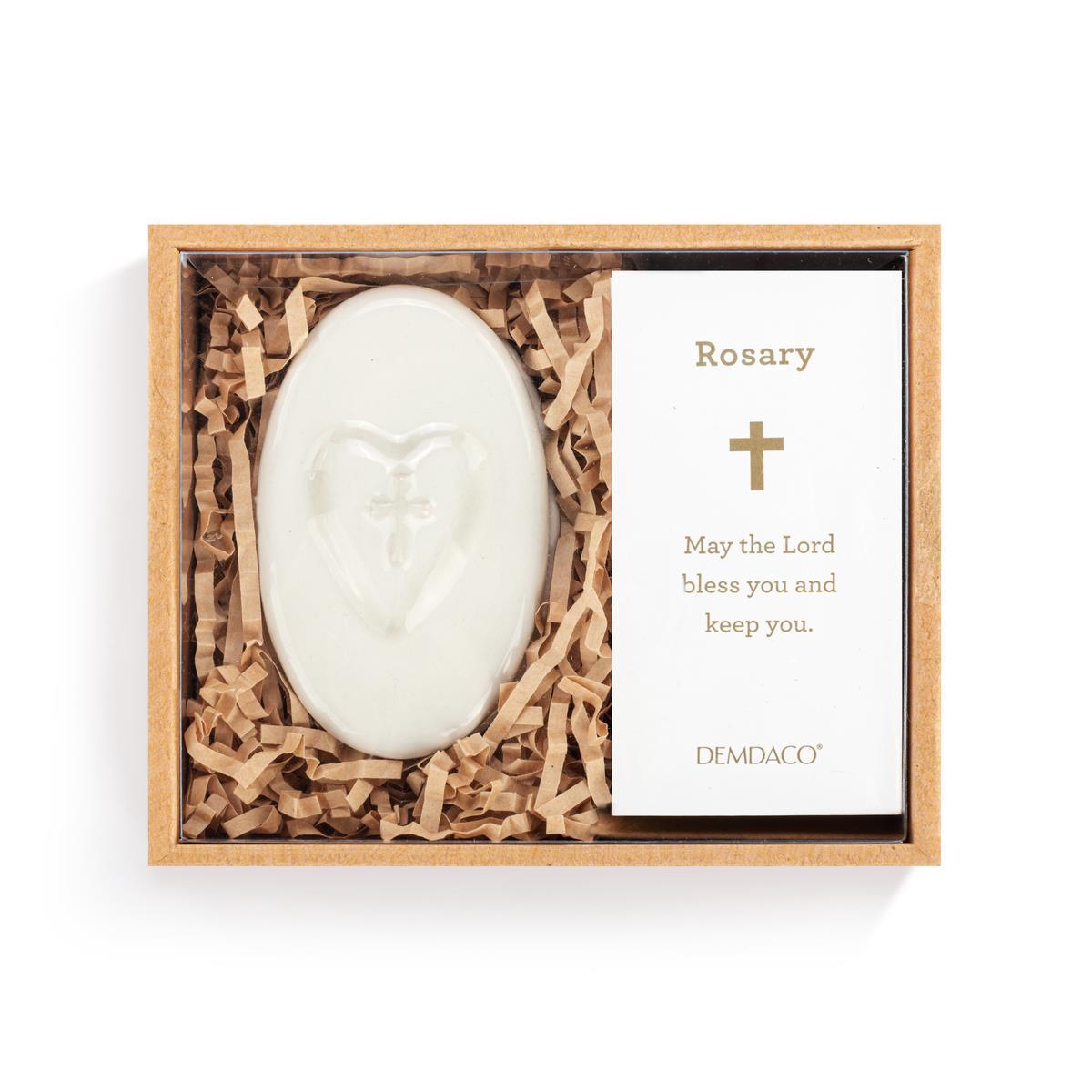 Heart and Cross Trinket Box & Rosary - 18in