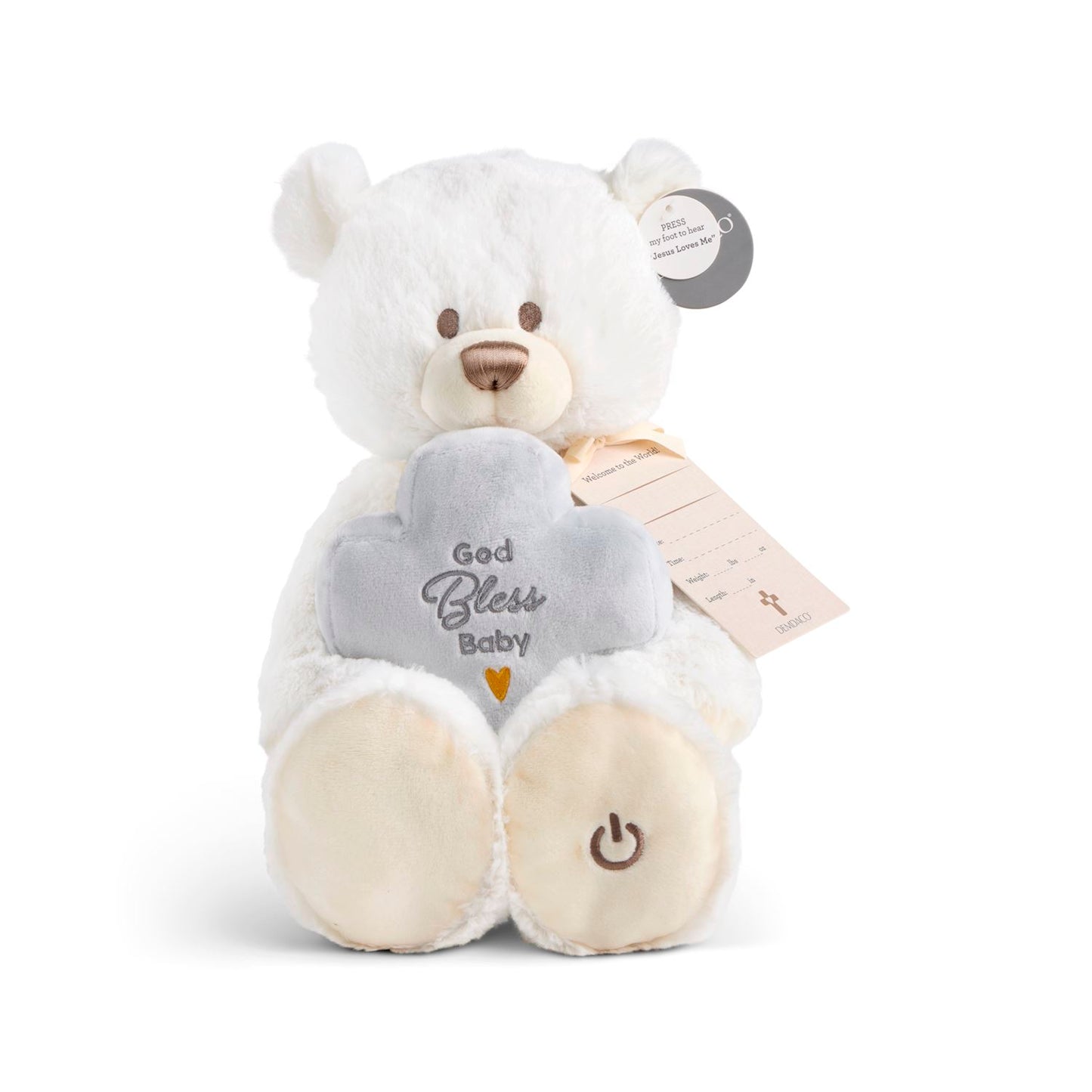 God Bless Baby White Mechanical Plush - 11in