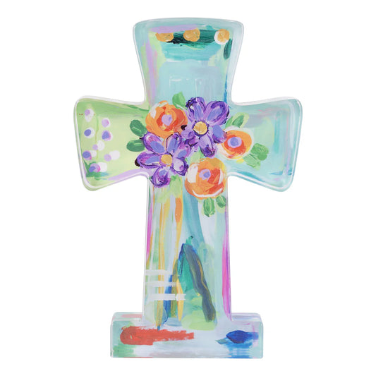 Blooming Flower Acrylic Cross