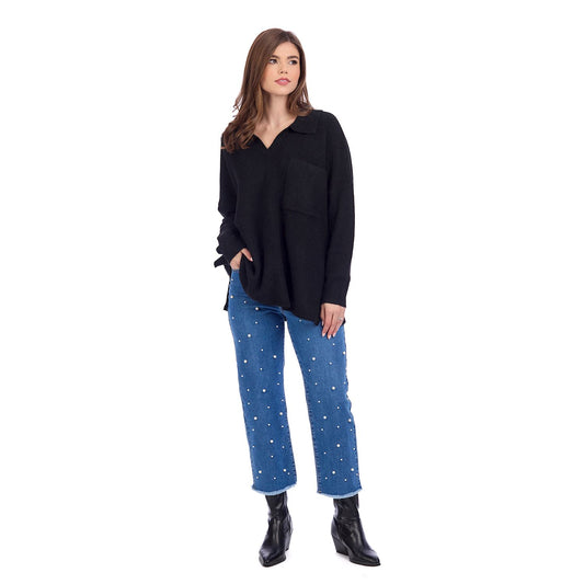 NOA Collared Sweater - Black