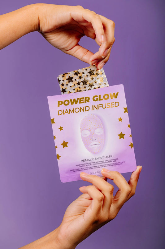 Power Glow Diamond Infused Metallic Face Sheet Mask