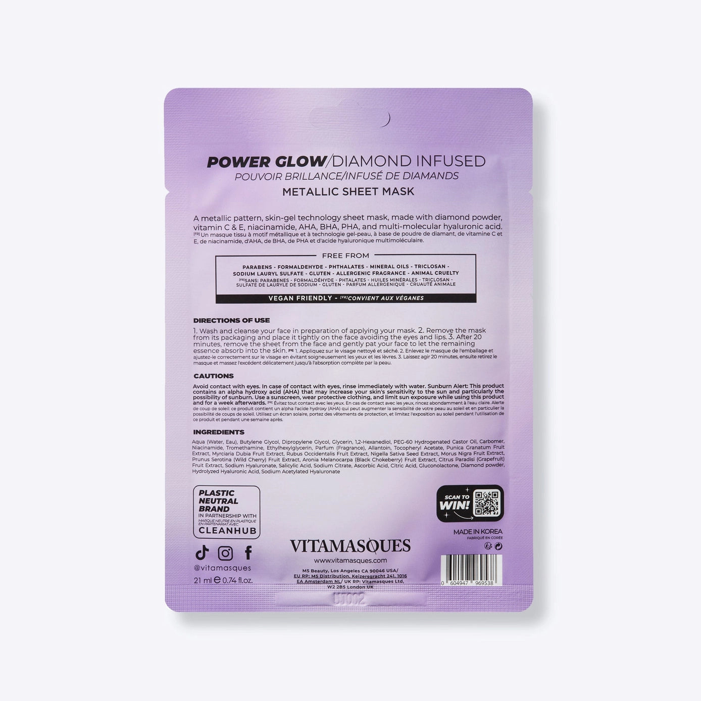 Power Glow Diamond Infused Metallic Face Sheet Mask