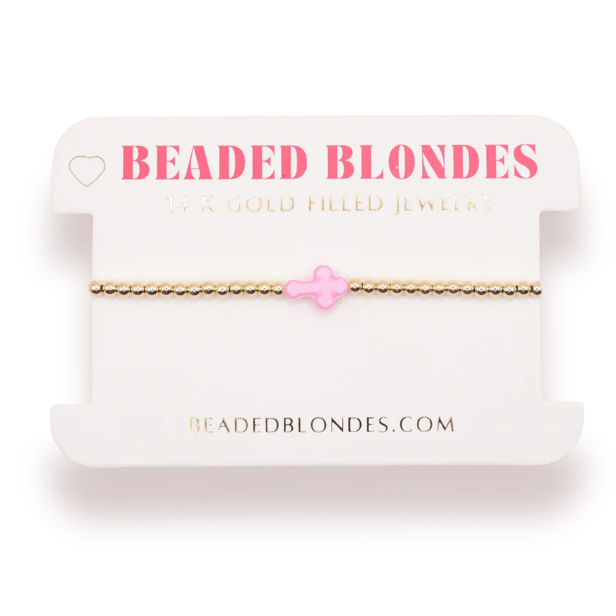 Pink Cross Bracelet