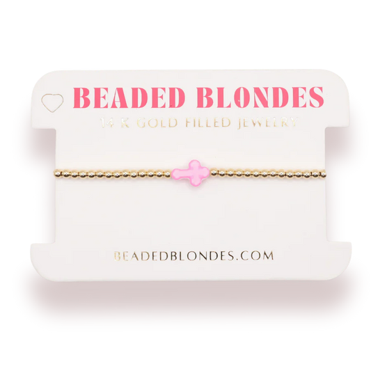 Pink Cross Bracelet