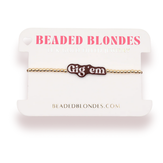 Gig Em Bracelet/ Gold
