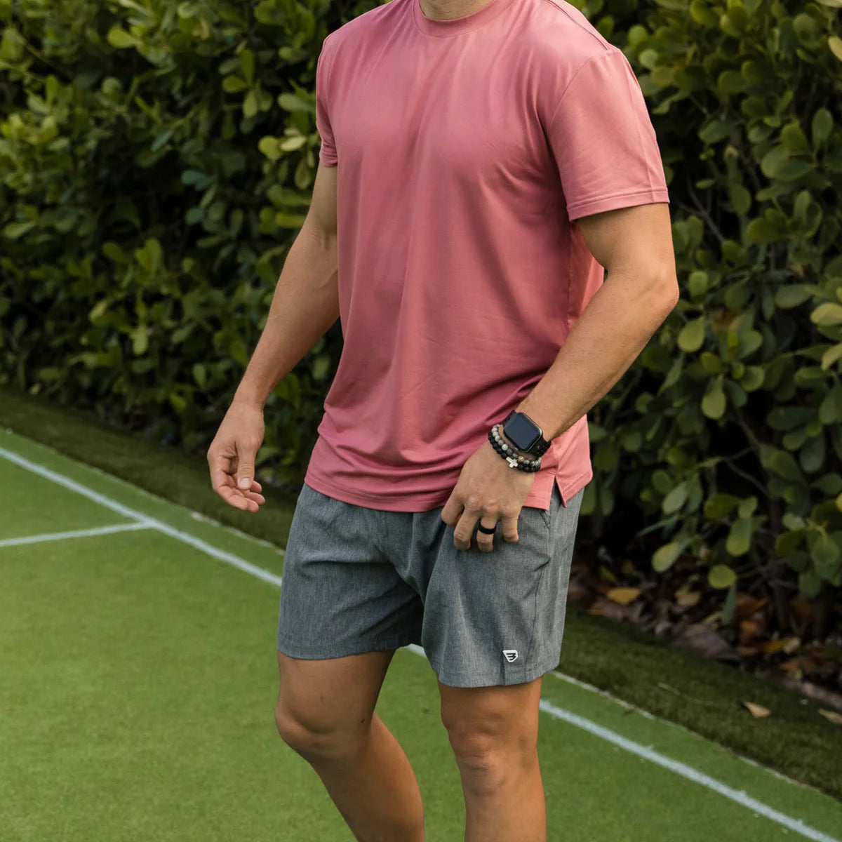 Athletic Short - Grizzly Grey with Classic Deer Camo Liner  7"