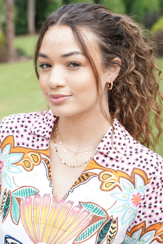 Greyson Disc Drip Necklace in Shiny Gold