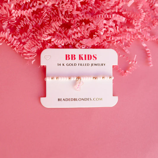 Pink Bow Charm Sprinkle Bracelet