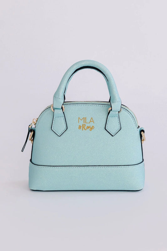 Aqua Glitter Girl's Crossbody Purse