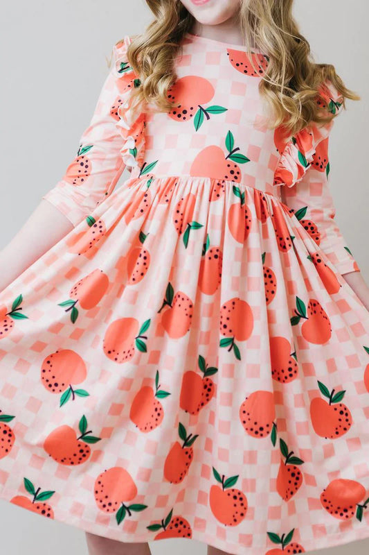 Ruffle Twirl Dress - Apple Orchard