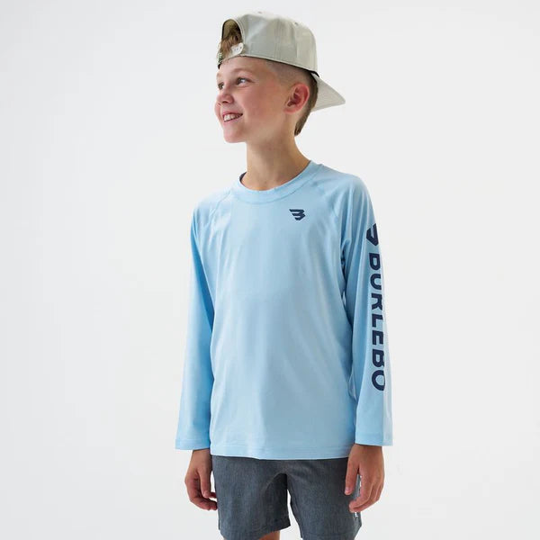 Youth Rashguard - Baby Blue & Navy