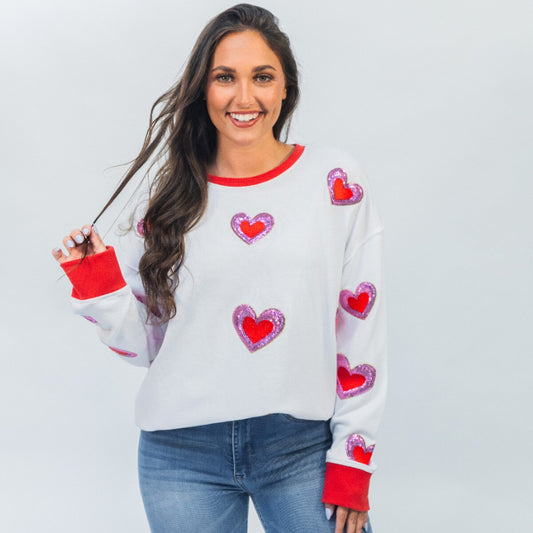 Love is in the Air White Crew Neck Sweatshirt