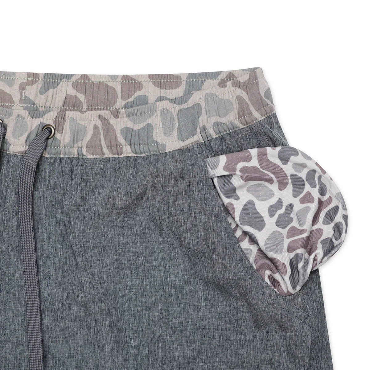 Athletic Short - Grizzly Grey with Classic Deer Camo Liner  7"