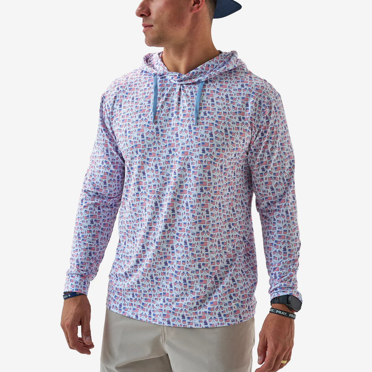 Performance Hoodie - Old Glory - White