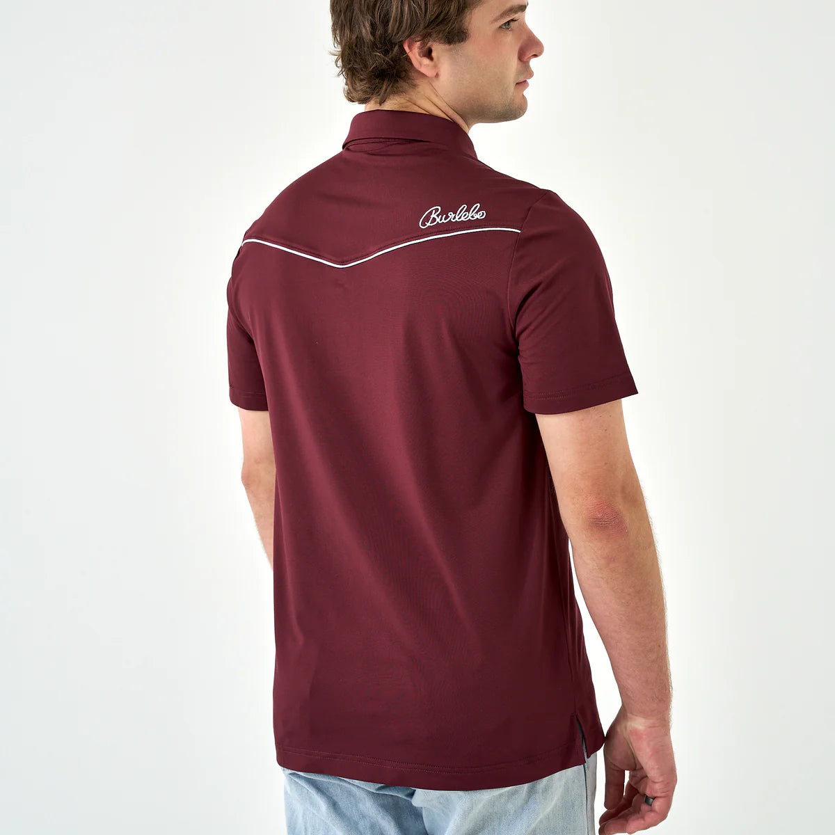Pearl Snap Performance Polo - Maroon