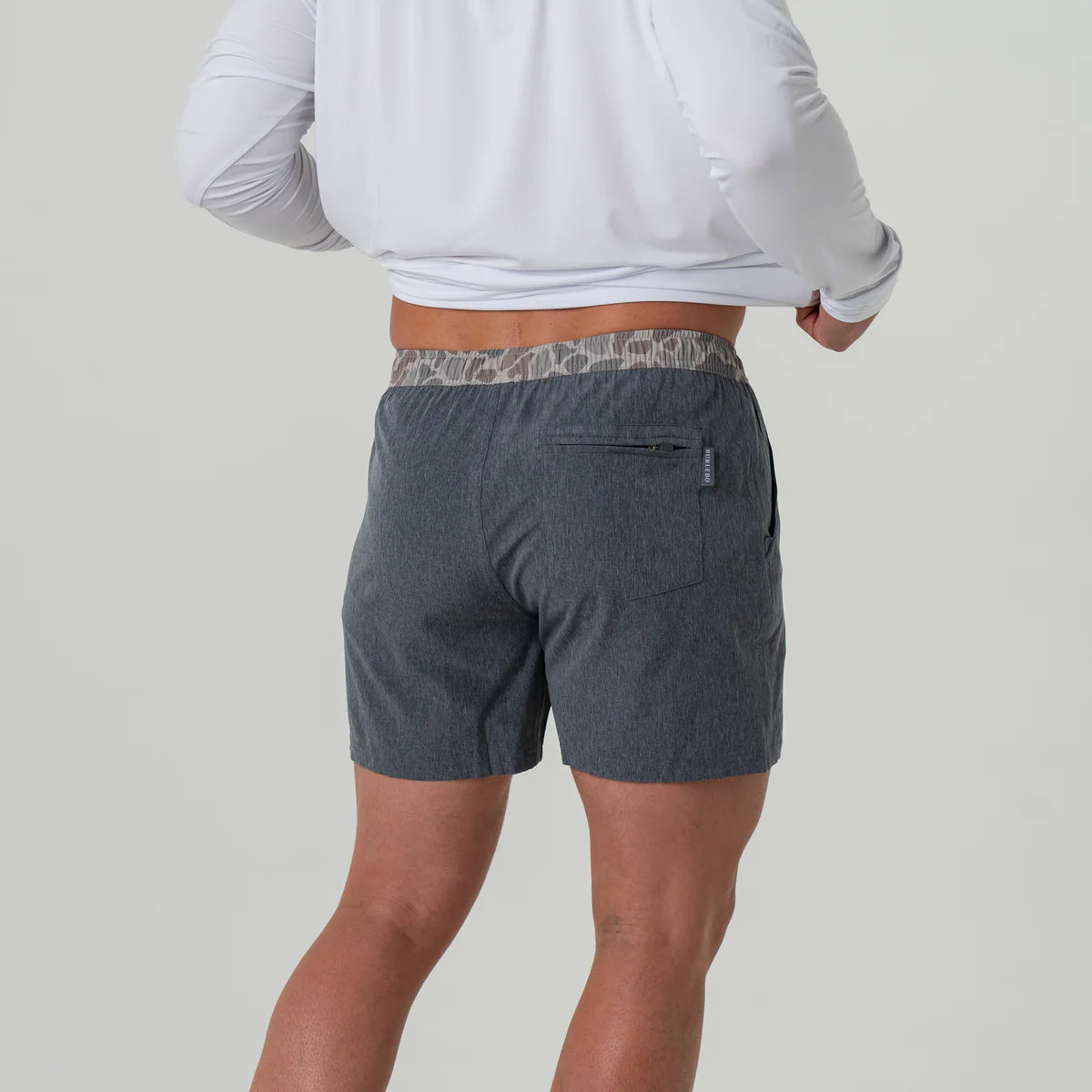 Athletic Short - Grizzly Grey with Classic Deer Camo Liner  7"
